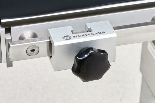 Merivaara rail clamp for all accessories with flat mounting posts.