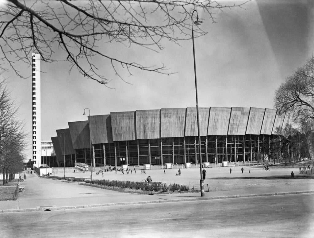 Helsinki Olympic Stadium in 1952.