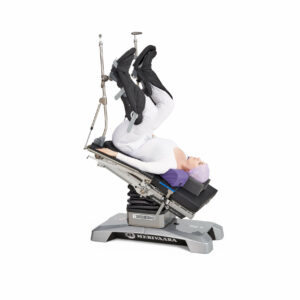 Image of TrenGuard with Smarter Practico, short back section, stirrups and the patient.