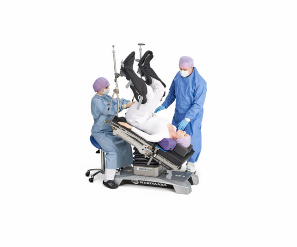 Image of TrenGuard, Smarter Practico short back section, stirrups, patient and surgery team.